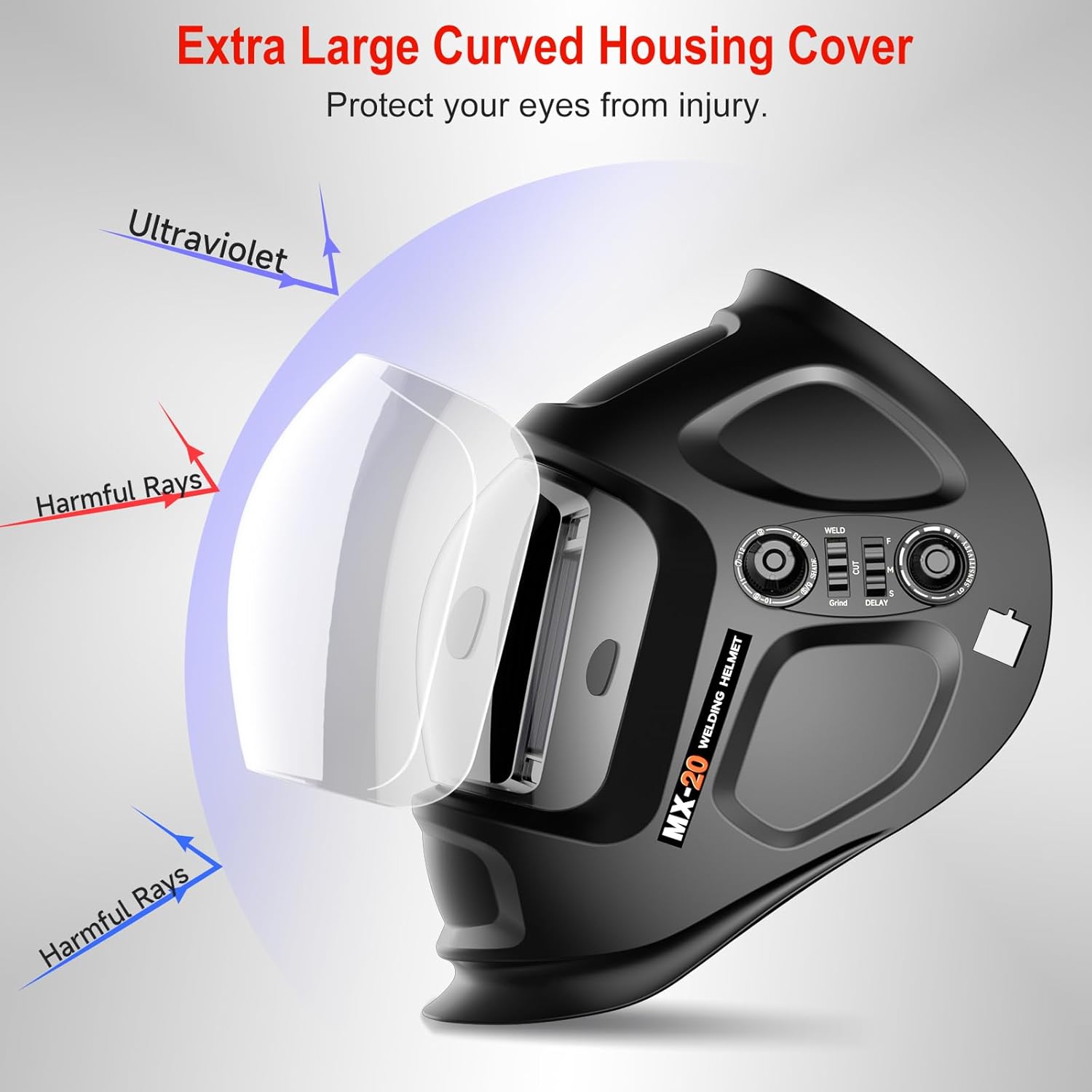 > “ZEALBON MX-20 Welding Helmet Protects Against Harmful Rays” height=auto width=auto /></p>
<p>> The image shows a ZEALBON MX-20 welding helmet. It has an extra large curved housing cover. This cover is designed to protect a welder’s eyes from injury. The helmet blocks ultraviolet and other harmful rays. This helps ensure safety while working.</p>
<hr>
<h4>A New Perspective: See the Difference with 4c Lens</h4>
<p><img decoding=