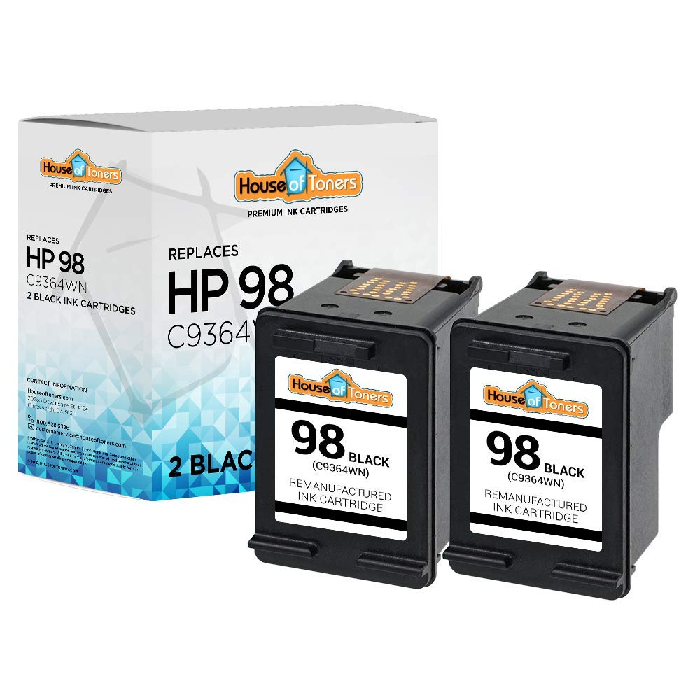 Houseoftoners Remanufactured for HP 98 C9364WN Ink Cartridge High Yield Replacement for HP 98 Photosmart C5100 C4140 C4150 C4180 C4100 C4110-2 Pack (