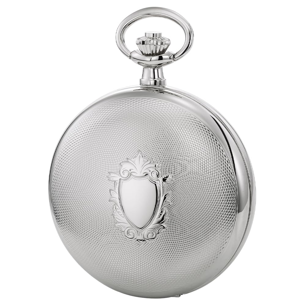 Dugena Taschenuhr 4460304-1, Savonette, Quarzwerk, aus Edelstahl, mit Acrylglas und römischen Ziffern, 50 mm, inkl. Kette