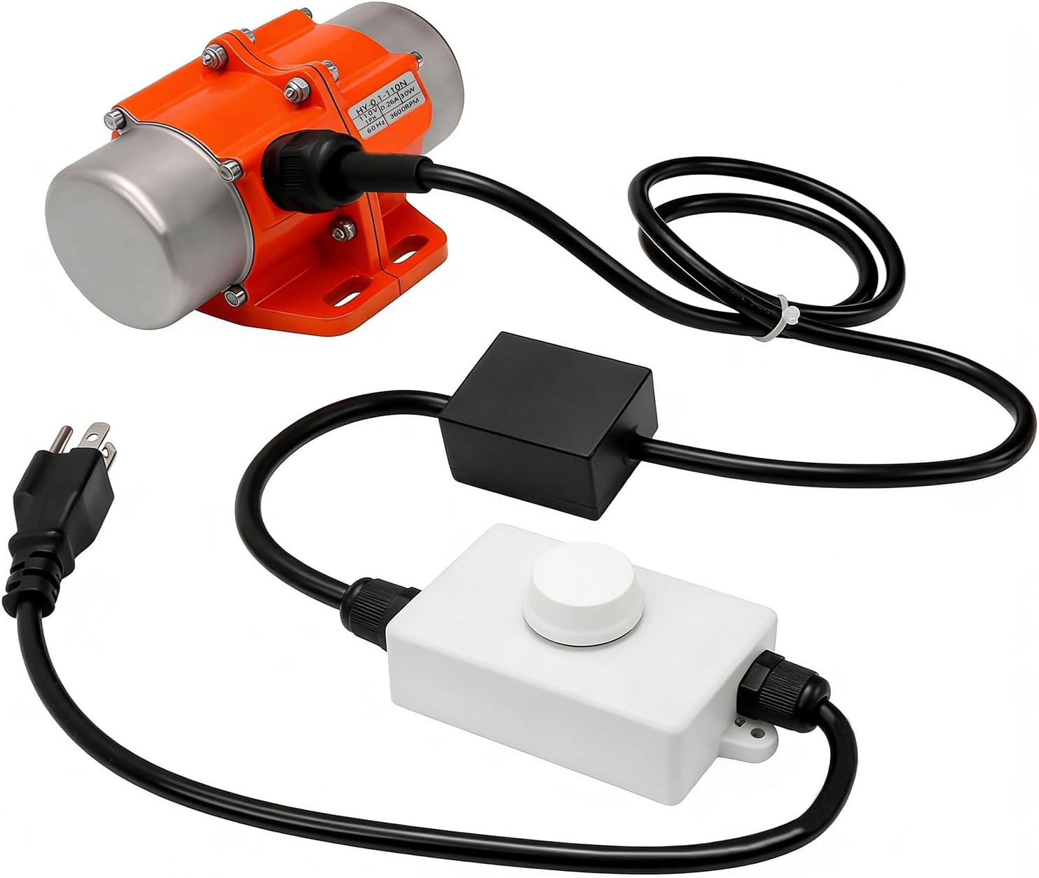 30W Concrete Vibrator Vibration Screen with Speed Controller, 3600RPM Waterproof Vibration Motor, 110V AC Single Phase Power Vibrating Motor for Sand Shaking Table