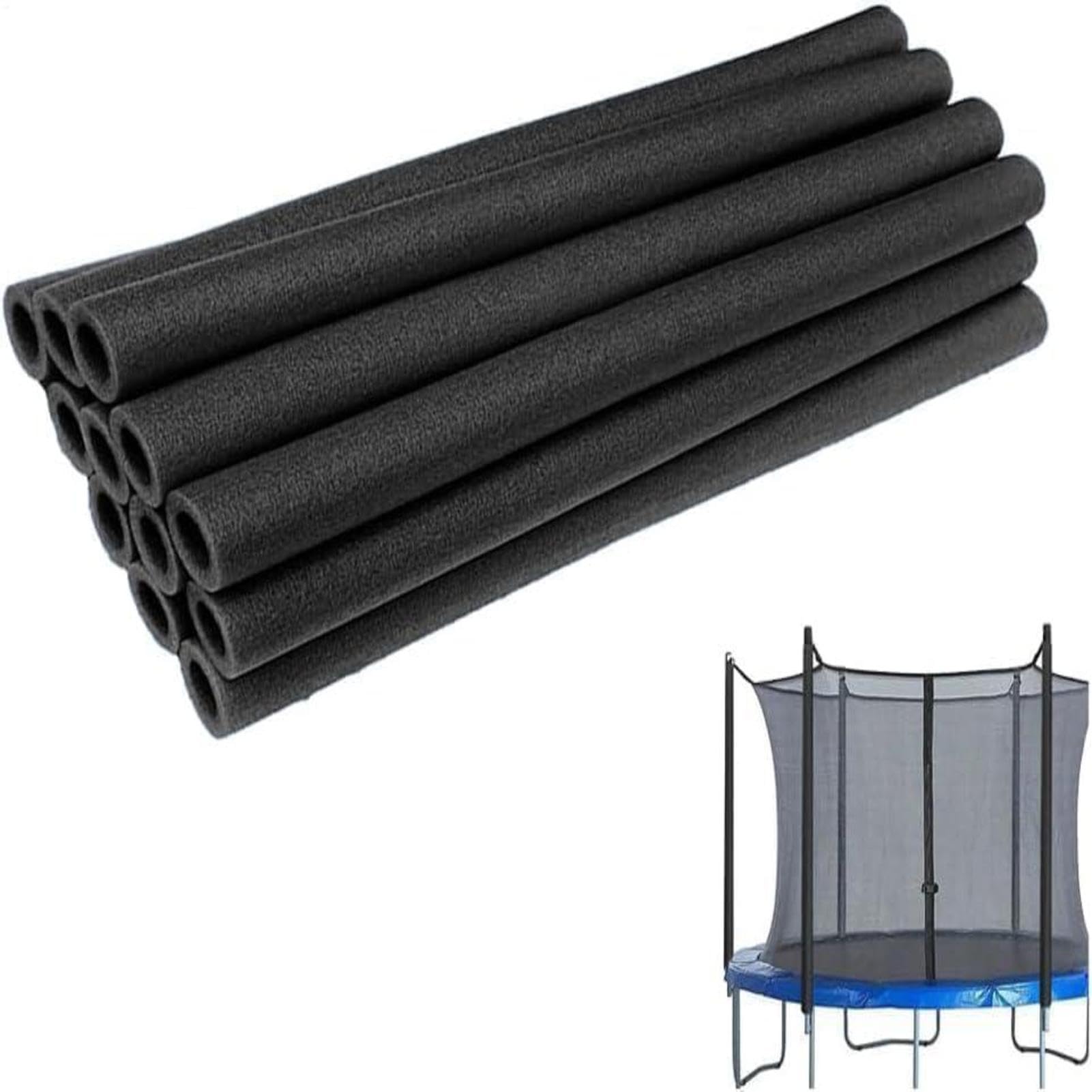12PCS Trampoline Pole Foam Sleeves - 88cm Waterproof Round Tube Protective Trampoline Spring Cover Padding, Foam Tubing Protective Trampolines Net Pole, Trampolines Poles Replacement Covers