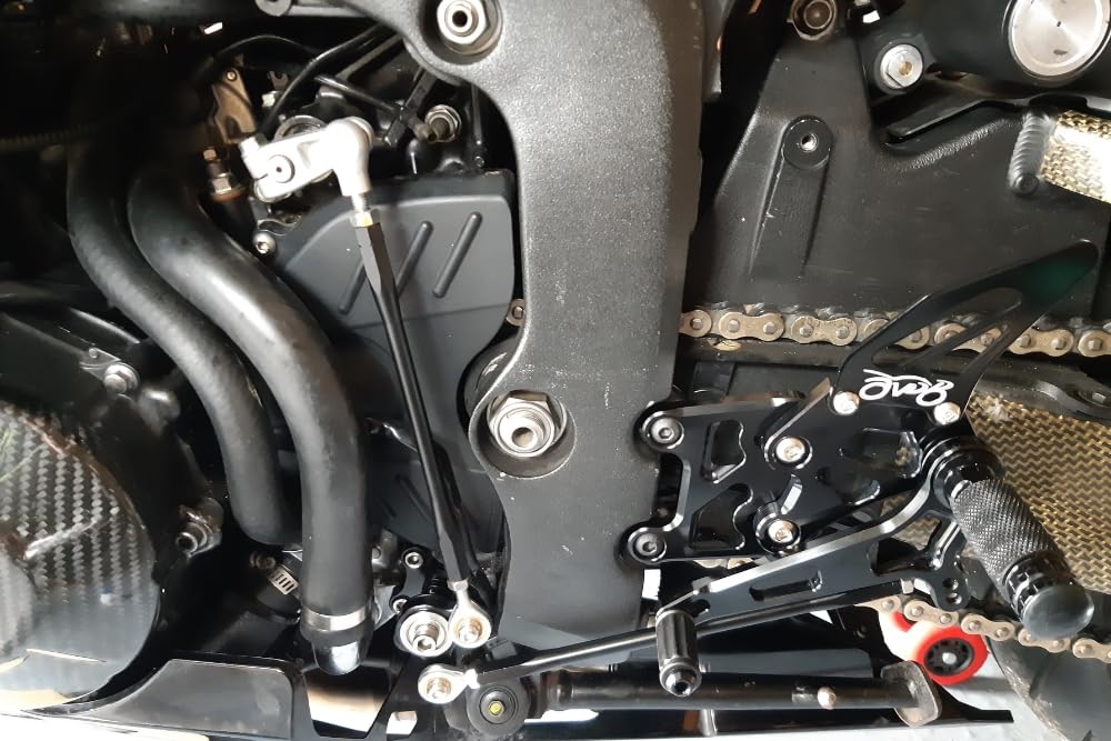 avdb-moto Platines/Commandes Reculées compatible avec HONDA CBR 600RR PC40 2007-2008, CBR 600 RR PC40 2013-2017, 600 RR PC40 2009-2012, CBR600RR PC40E 2021-2022 Racing AVDB (Noir)