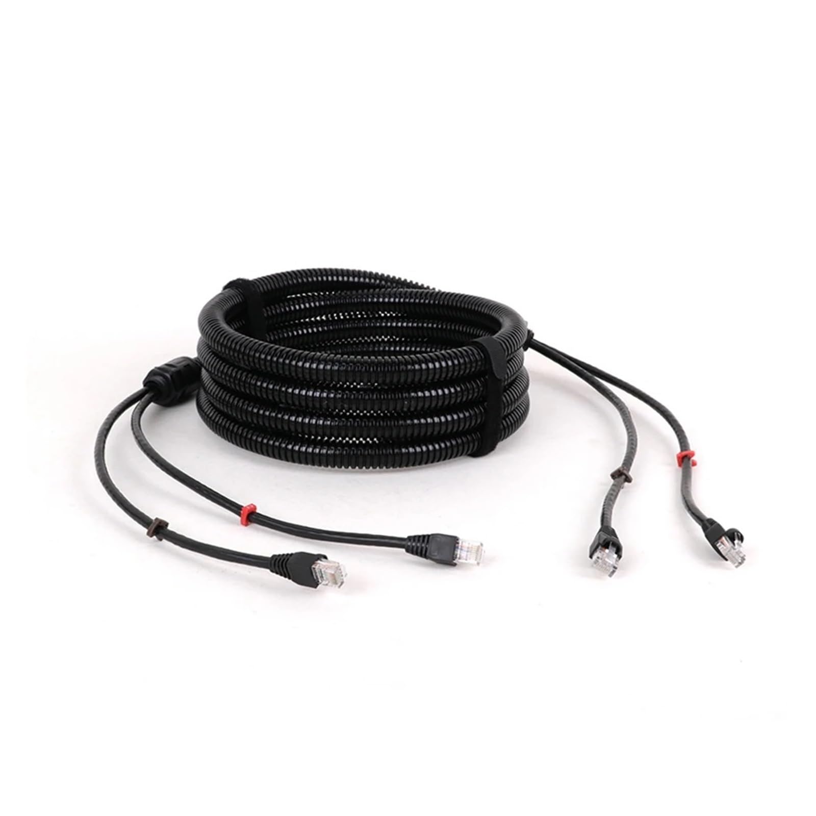 Cable de extensión Ethernet UTP Cat5/Cat6 de 2 Conectores RJ45 a 2 Conectores RJ45 Ether con de 2 Canales con Manguera Impermeable(1012-CAT6-UTP,5M)