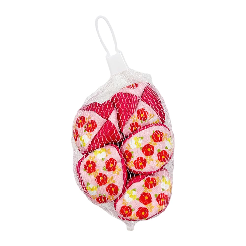 Amazon | お手玉 5個セット、花柄、ピンク/赤 | 民芸品 | おもちゃ