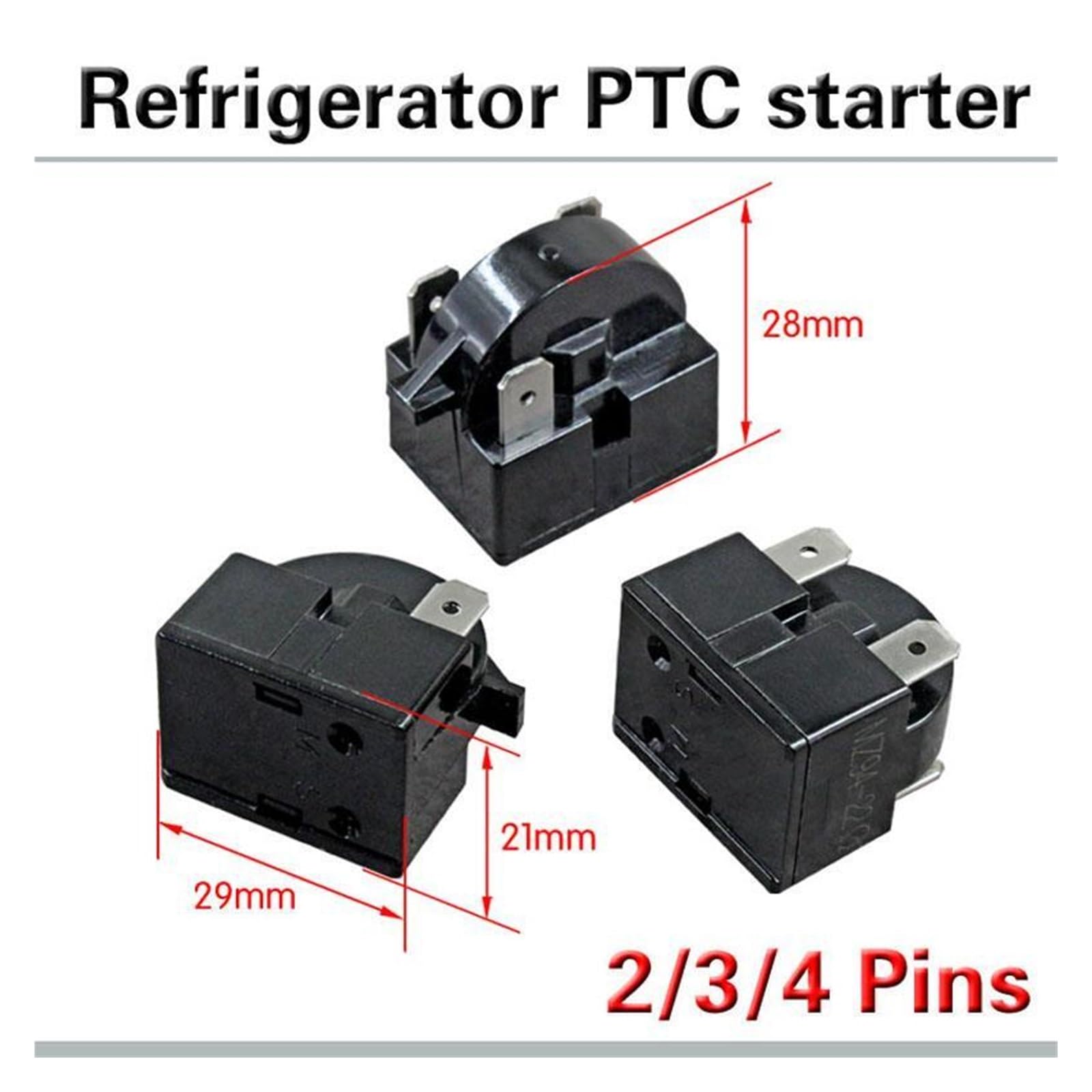 1 Pieza De 3 Pines 22 Ohmios Protector Térmico Refrigerador Relé De， 1pc