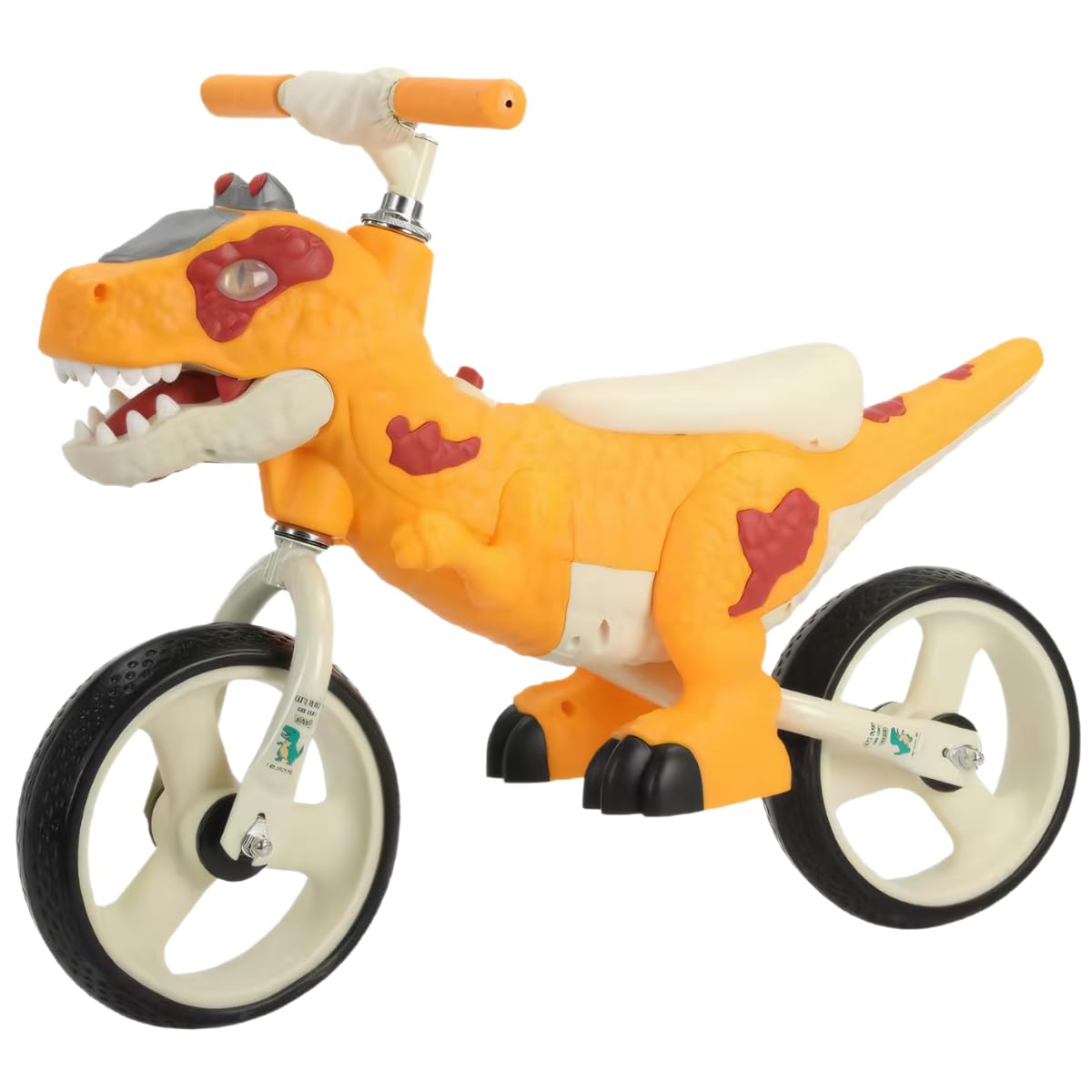 Dinosaur Toddler Balance Bike Toys with Music & Lighting for 2-7 Year Olds - No - Pedal Training Bike with Carbon Steel Frame and Adjustable Handlebar - Ideal Gifts for Kids Boy ? Girl