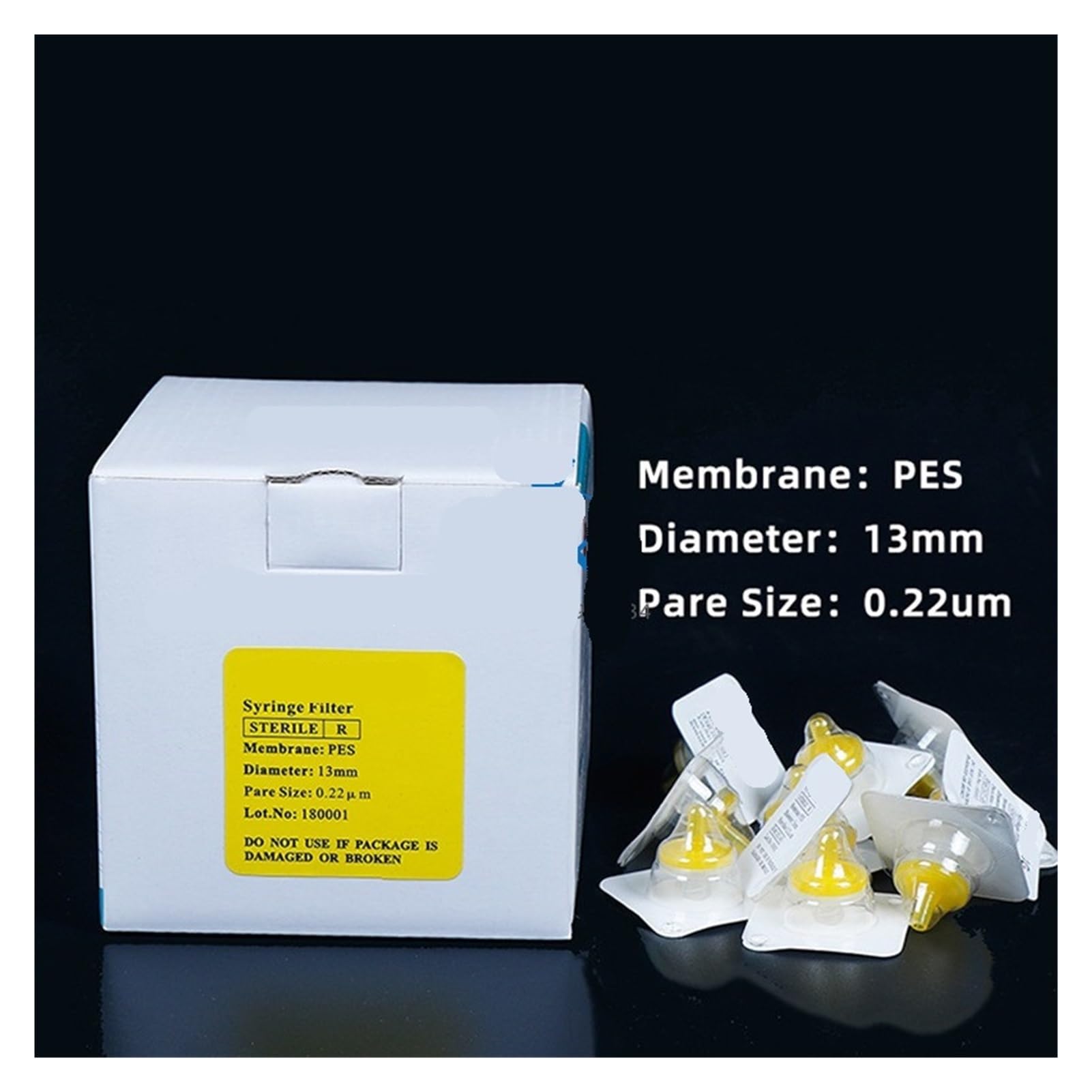 Filtr nasadowy do strzykawki, 10 sztuk/partia nylon/PES/PTFE sterylny typ igieł filtr 13 mm 25 mm 33 mm 0,22um/0,45um membranowy filtr strzykawkowy (25 mm 0,22 um PTFE)