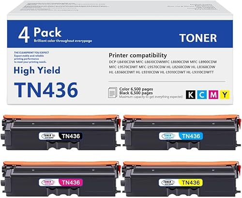TN436 Cartucho de tóner de alto rendimiento compatible con Brother TN 436 TN436BK TN436C TN433 TN431 para impresora Brother HL-L8360CDW HL-L8260CDW