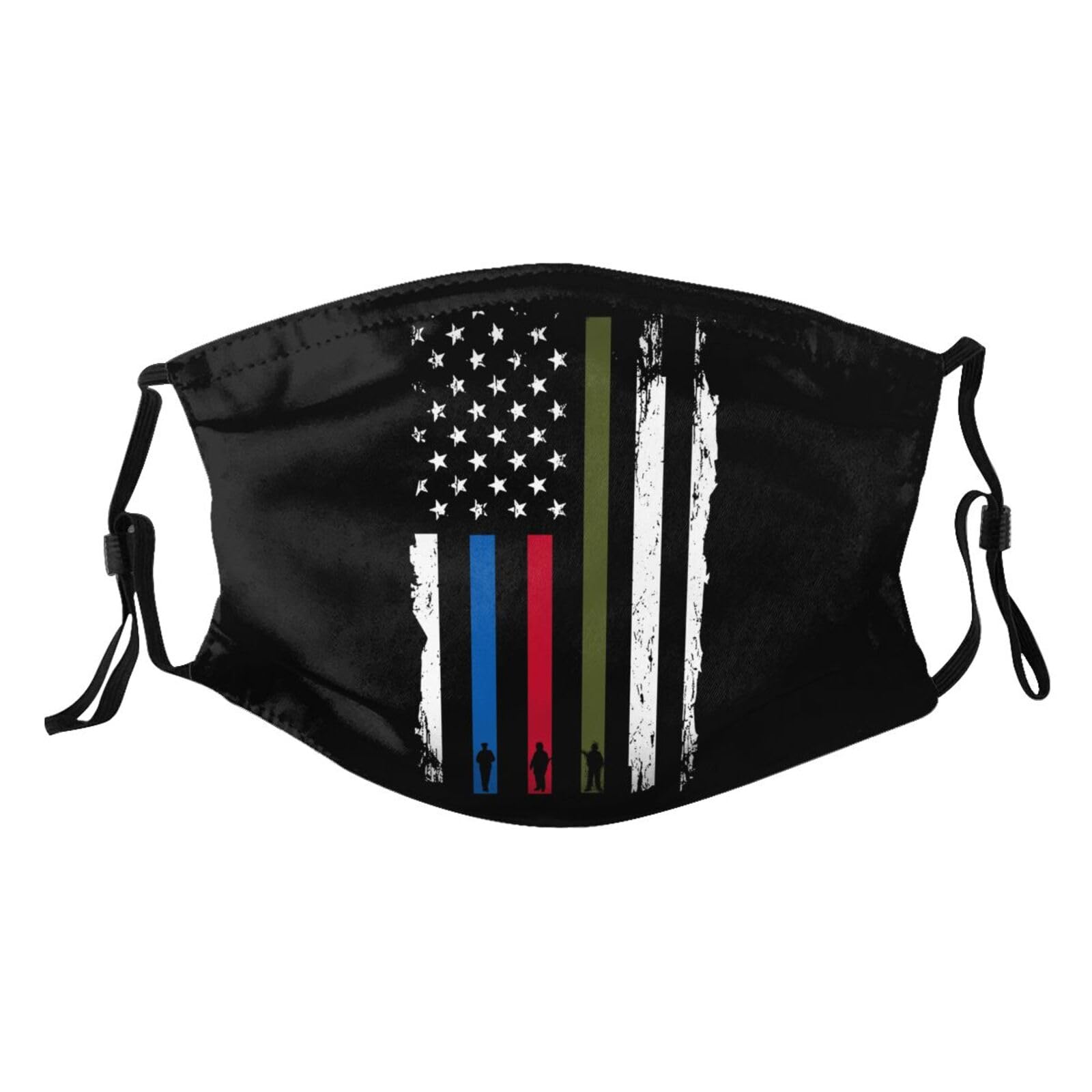 Police Military And Fire Thin Line American Flag Adult Dust Mask Adjustable Dust Face with 2 Filter28