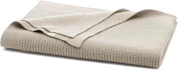 BOLL & BRANCH Ribbed Knit Baby Blanket, 30" x 40", Heathered Oatmeal | Toxin-Free 100% Organic Cotton - Machine Washable - Soft, Breathable