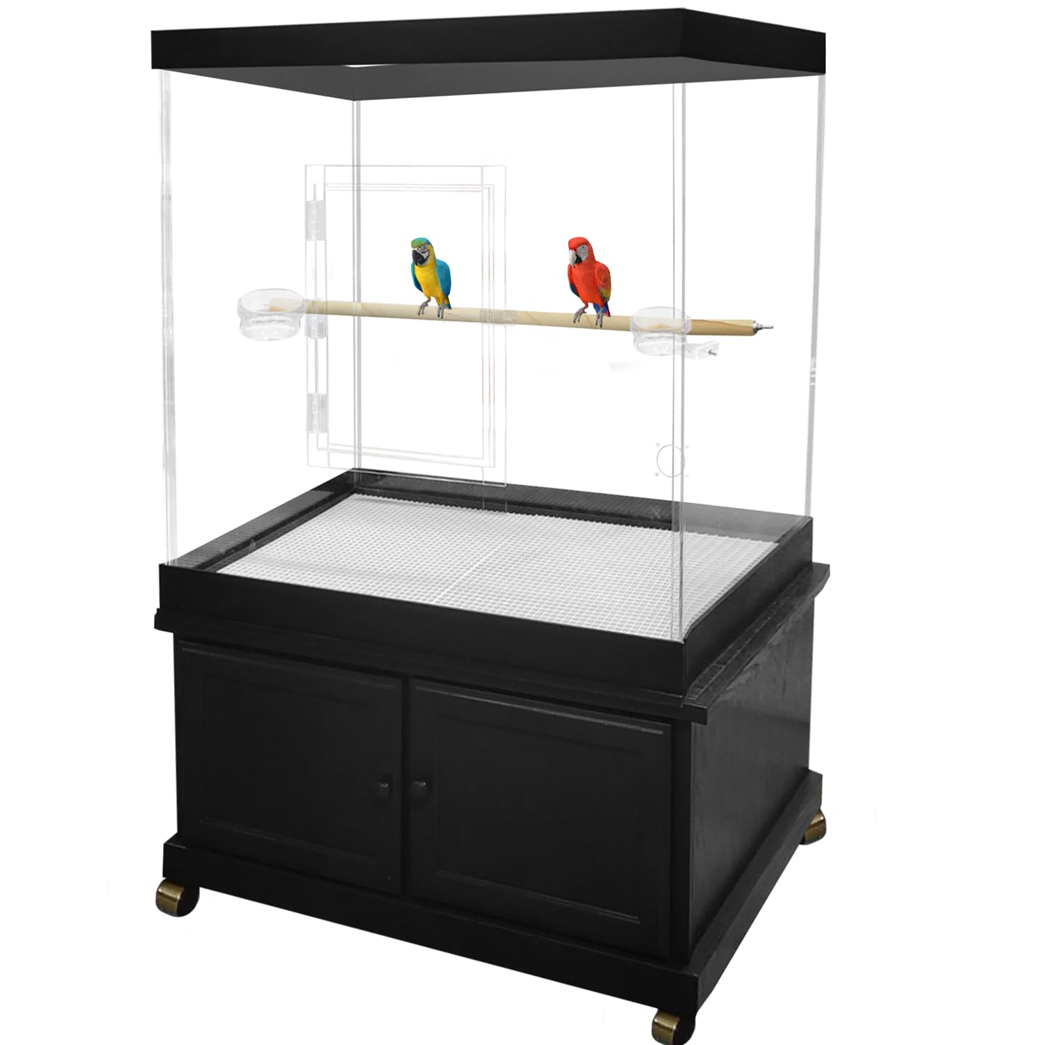PENNZONI Large Bird Cage for Macaws - Large Parrot Cage, Crystal Clear Acrylic Bird Cage