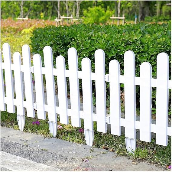 Hopenursery® 5 pcs(7ft Length) Garden Picket Fence 8inch Tall+4inch sipkes|White Durable Virgin Plastic Partition Fence for Home and Garden Decor|Indoor and Outdoor Boundry Use Set of 5 pcs - Image 2 thumbnail