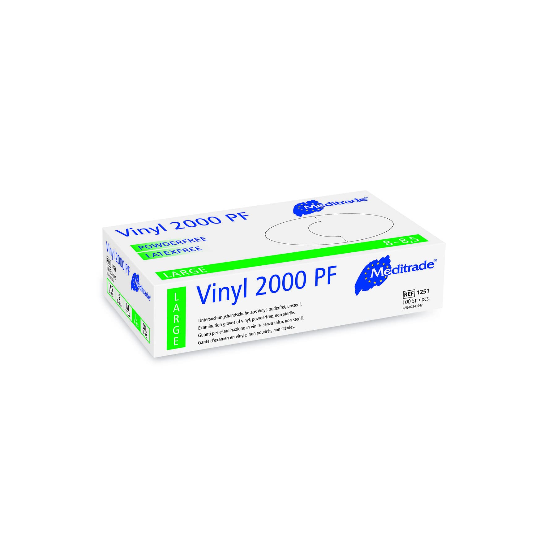 Meditrade 1251L Vinyl 2000 puderfrei, 1er Pack (1 x 100 Stück)