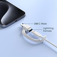 Vista 8 de TechMatte Paquete de 4 adaptadores Lightning a USB-C, carga rápida PD compatible con iPhone 16, iPhone 15 Series y más dispositivos tipo C