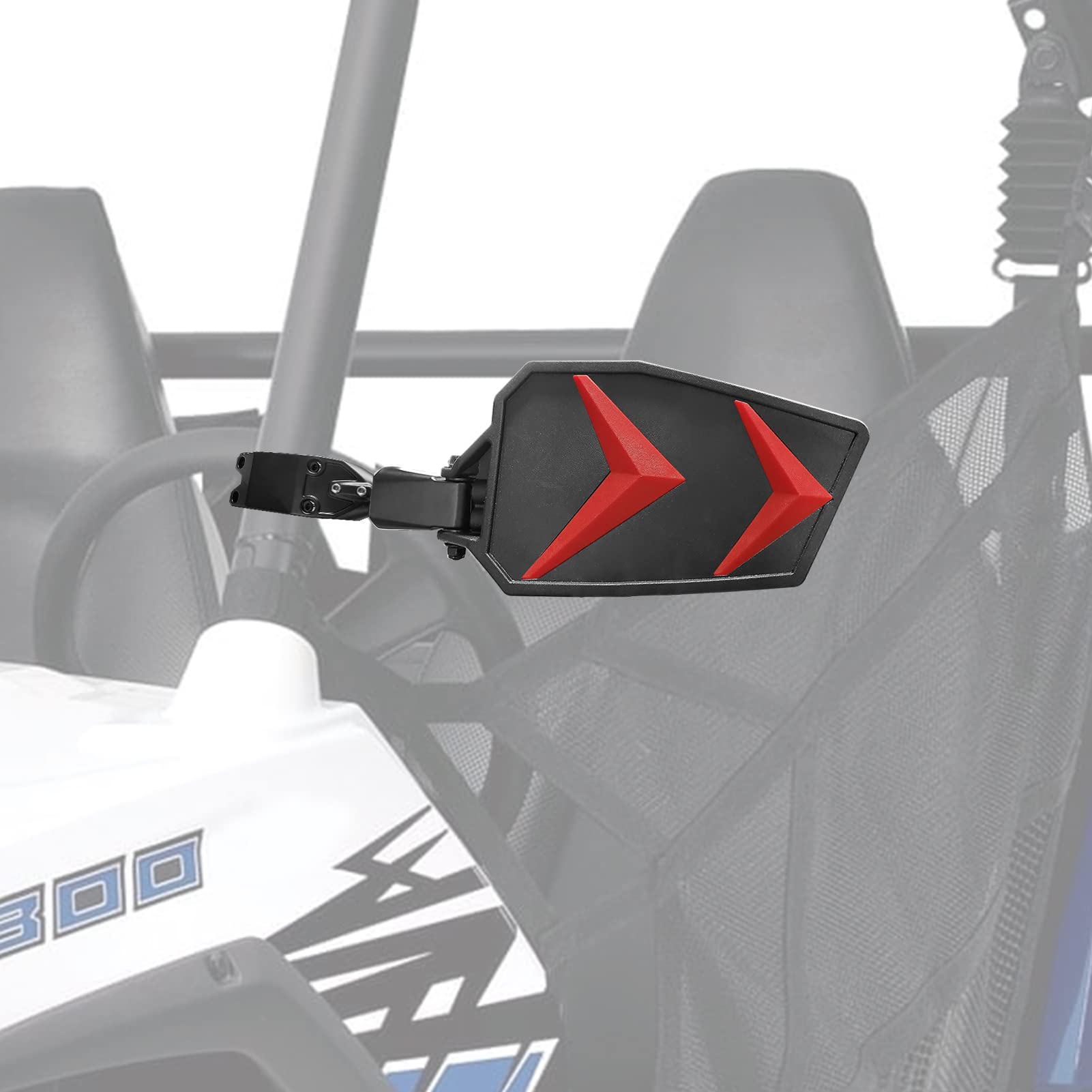 WeiSen Arctic Cat Side Mirror 1.75-2'' Rear View Mirrors with 4 Color(Black Red Yellow Blue) Inserts Universal Compatible with RZR CFMOTO Kawasaki Yamaha Honda Can-Am Maverick Hisun Sector