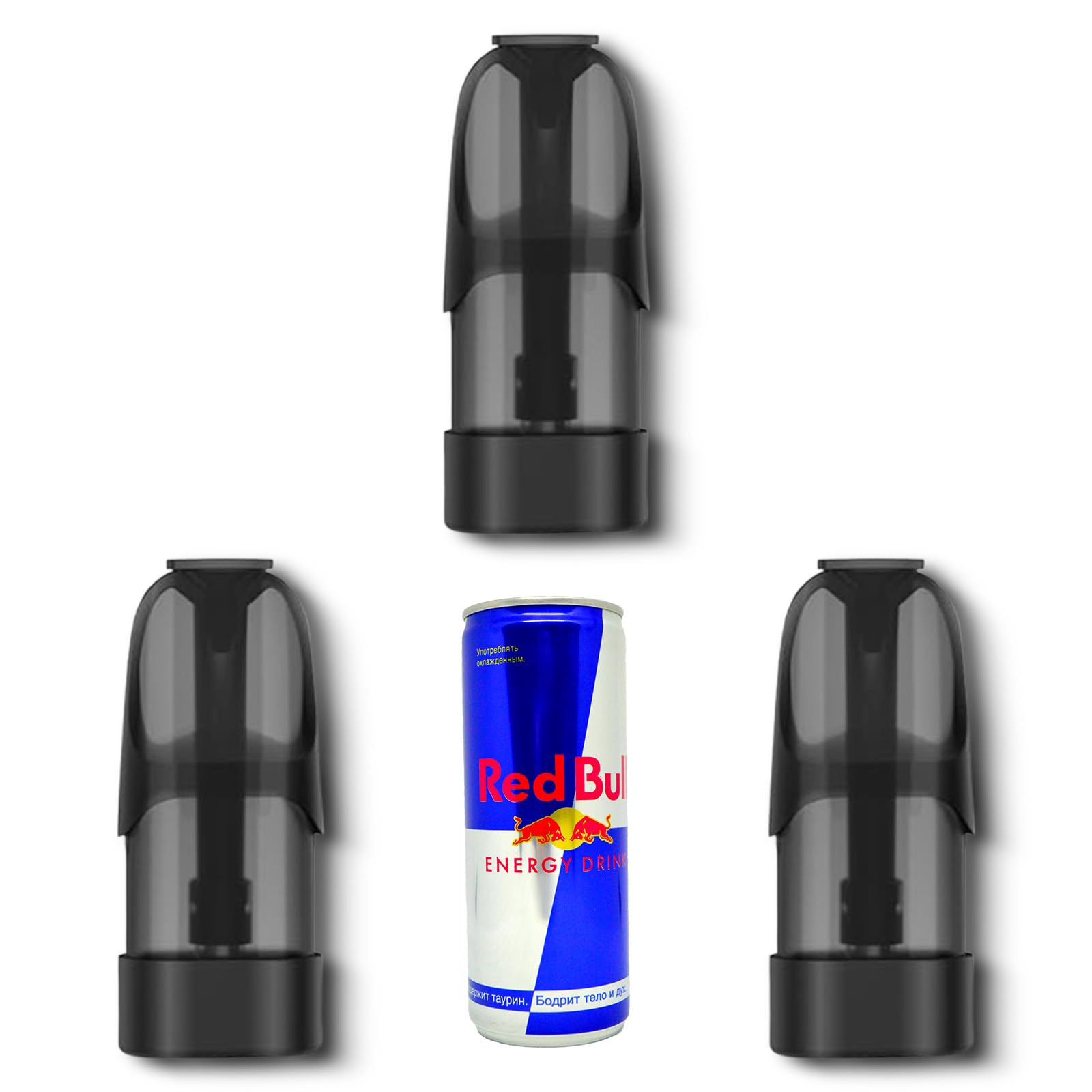 ECOCCO ドクターベイプ Dr.vape Model3専用 Dr.Vape Model3互换用風味カートリッジ｜日本製純正互換リキッドPOD​ | ニコチン・タールフリー​​ 電子タバコ VAPE 濃厚爆煙仕様 禁煙 (3個, レッドブル)