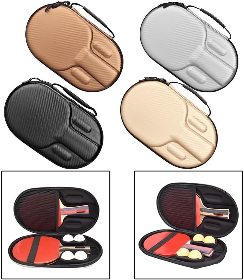 Table Tennis Racket Bag, Ping-Pong Paddles Case, Hard Shell EVA Table Tennis Paddle Box Case Storage Bag, Dust-proof Portable(black)