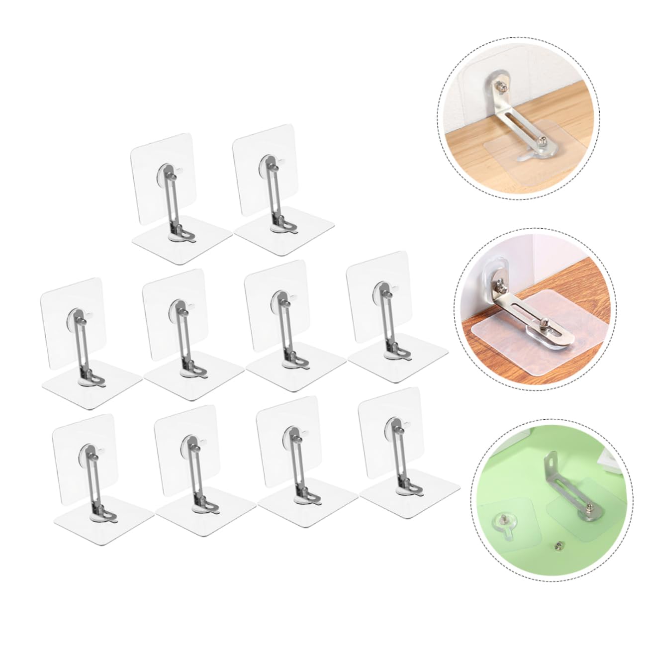 KOMBIUDA Efficient Fixation: 10 Sets Wall Anchors for Furniture Anti Tip Straps No Drill for Tv Shelves Dressers