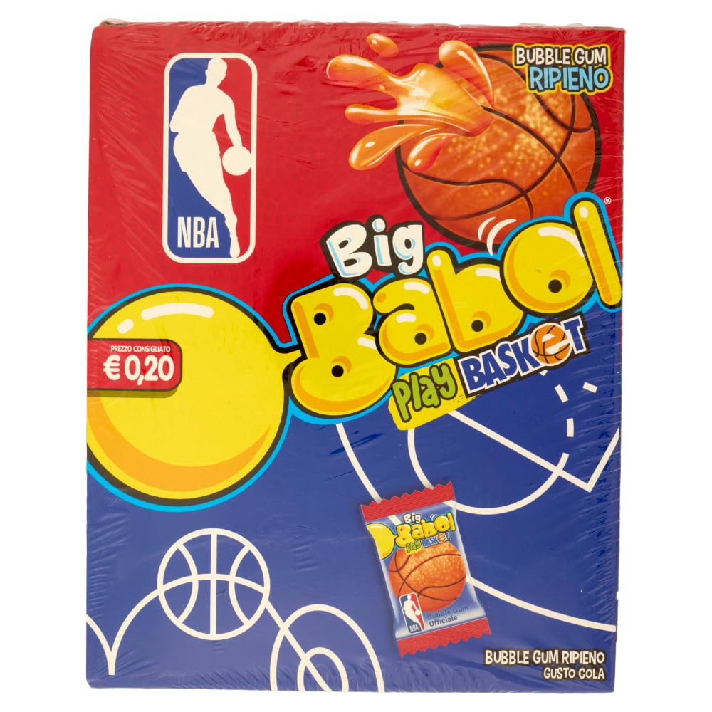 Big Babol Play Basket, Chewing Gum morbido, Gusto Cola, senza Glutine, Confezione da 200 Gomme da Masticare Monoporzione, Incartate Singolarmente da Condividere, per Feste e Compleanni Bambini