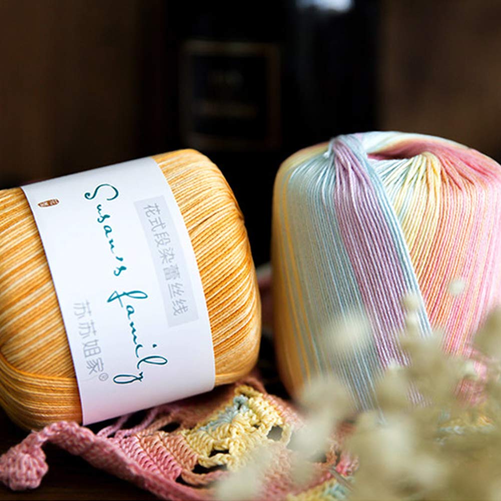 300G Segment Gefärbtes Spitze Garn-Bällen für Häkeln und Stricken Kleider Kleidung Tücher Halsbänder Taschen Puppen Hüte, Regenbogen,C