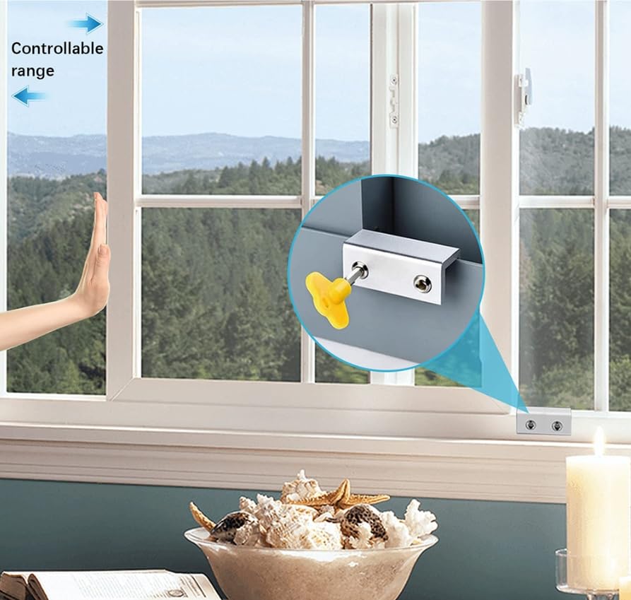 Luminexia Cerraduras De Seguridad para Ventanas,Cerraduras para Ventanas Corredizas,Restrictor De Ventana,Limitador De Ventana,Tope De Bloqueo De Ventana,Limitador De Robo De Ventana (3 Estilos)
