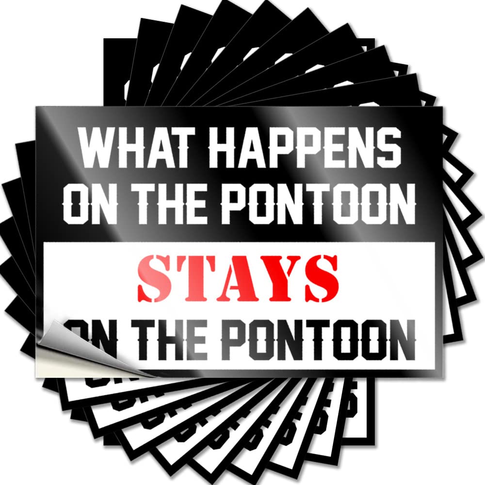 Mechanic Stickers What Happens On The Pontoon Stays On The Funny Sticker 10 Pcs Car Stickers and Decals Car Warning Sticker(6X9CM)