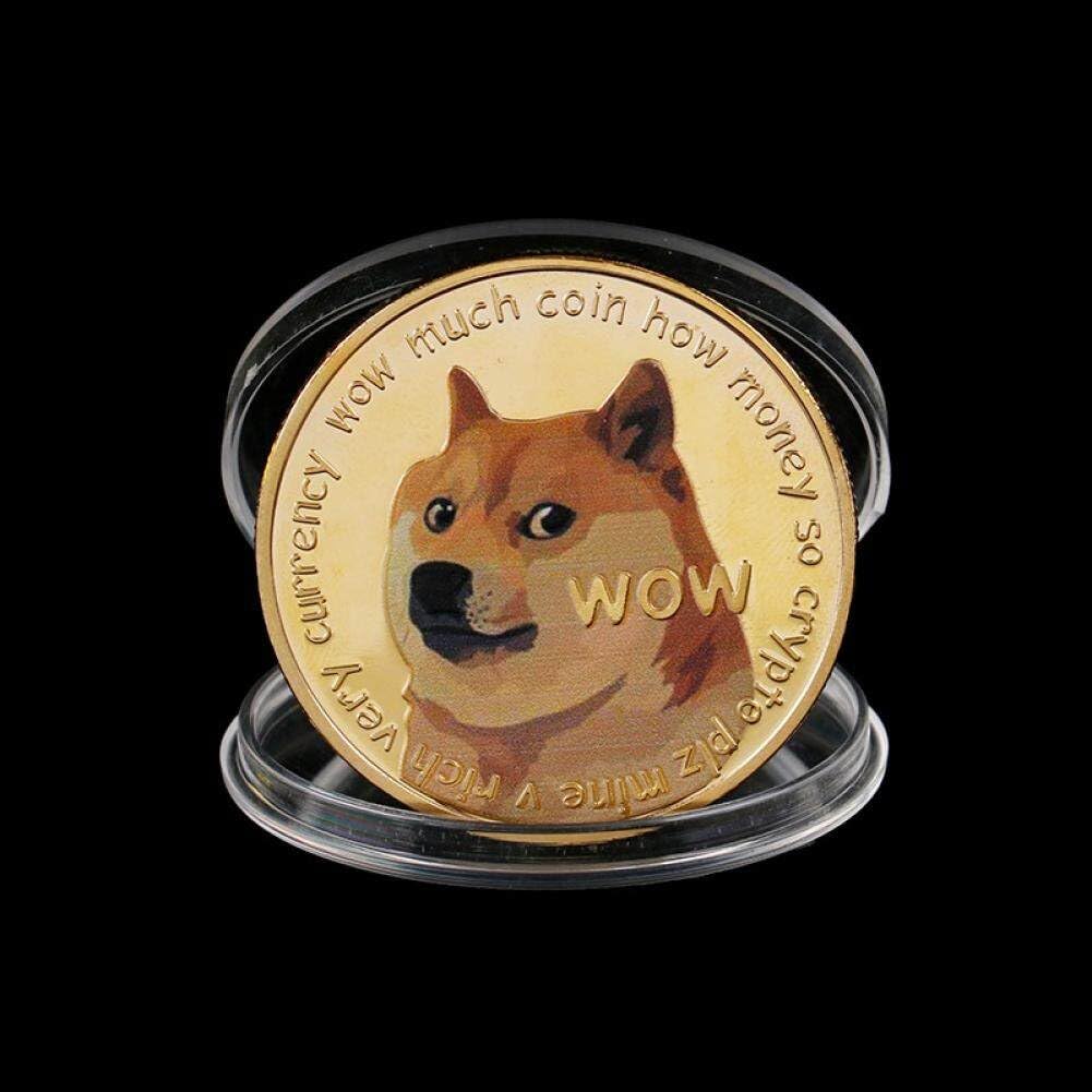 Divertenti Monete Commemorative Dogecoin Placcate in Oro Simpatico Regalo di Collezione di Souvenir con Motivo Dog per Gli Amici