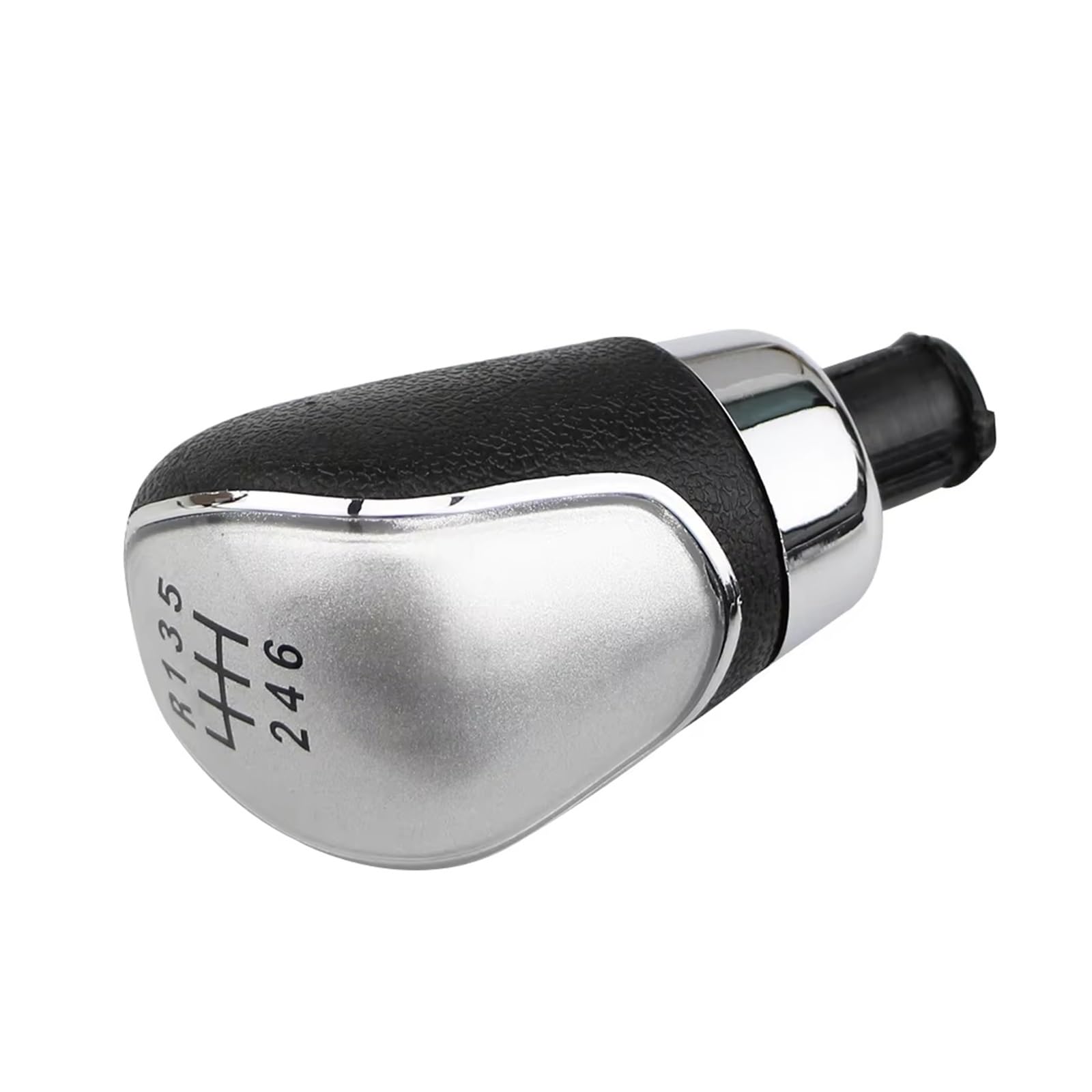 Fpterjz 6 Speed Sliver Gear Knob For Fiesta Mk7 For Kuga For Escape 2008-2012 5/6 Speed Mt Gear Shift Knob Silicone Gear Stick Cover(6 Speed Sliver)