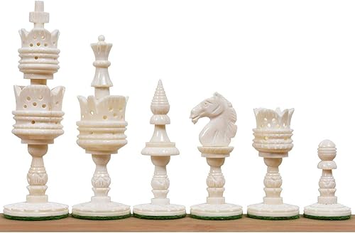 Miniatura 3 de RoyalChessMall -Juego de piezas de ajedrez pre Staunton de la serie inglesa de 3.6" - Hueso de camello..