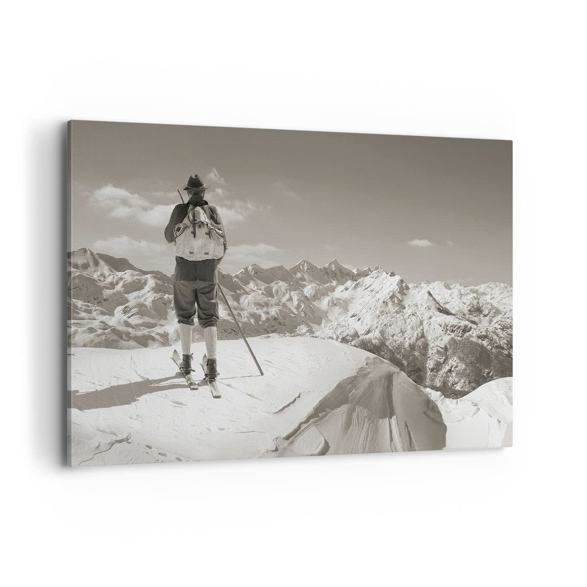 Impression sur Verre 120x80cm Tableaux Image Photo Pont Neige