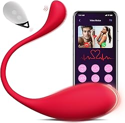 HIVEFUN Vibrador para Mujer APP Vibrador Consoladores Bala Portátiles, Vibrador para Mujer para Su Clítoris Estimulador Punto G, Juguete Sexual Erótico para Mujer con 9 Modos de Vibración Vino Rojo