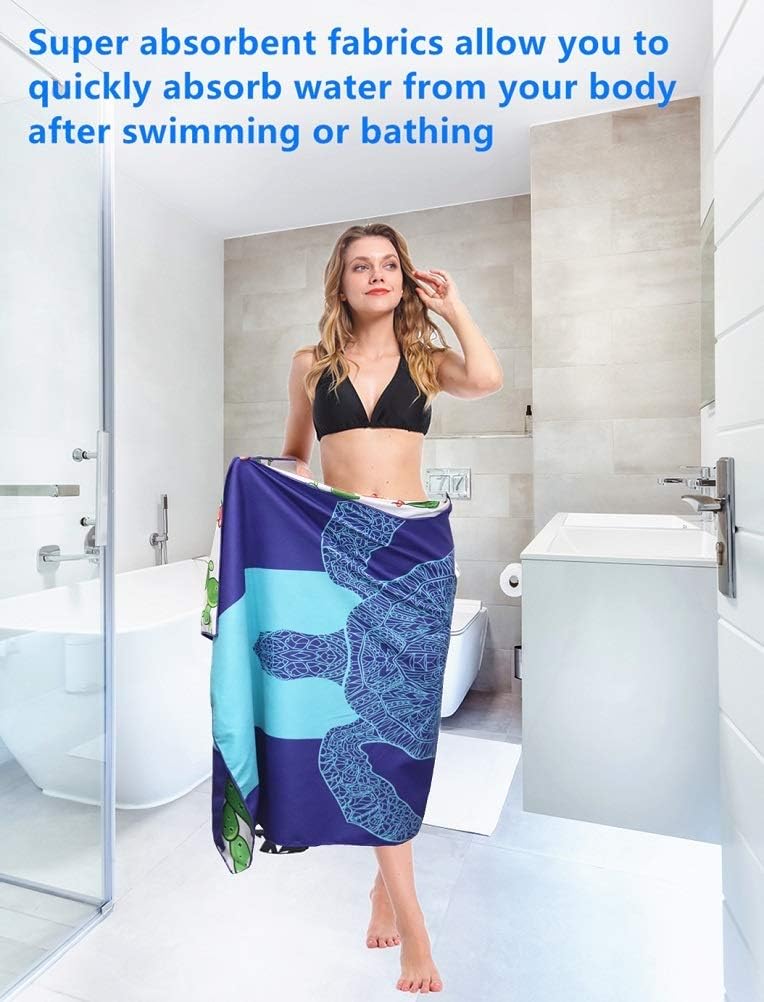 Microfiber Sand Free Beach Towel-Turtle Quick Dry Super Absorbent Lightweight Oversized Large Bathing Towels Blanket for Travel Pool Swimming Girl Women Men Geometric Triangle: Kitchen & Dining