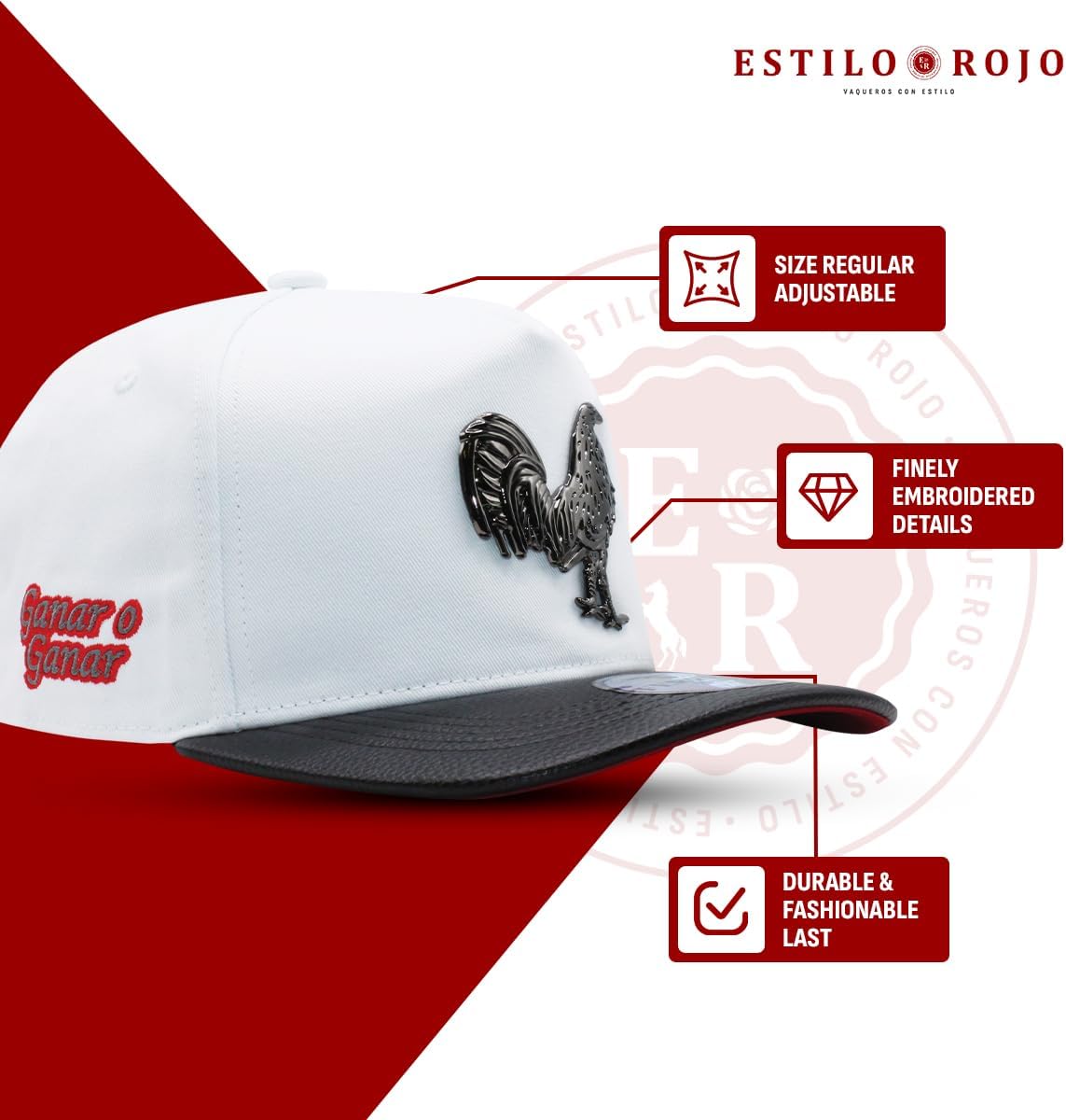 Hats El Gallo White Baseball Cap - Premium Rooster Hat for Men and Women, Ball Caps for Men for Any Occasion, Rooster Trucker Hat, Gorra para Hombre Ajustable - Image 5