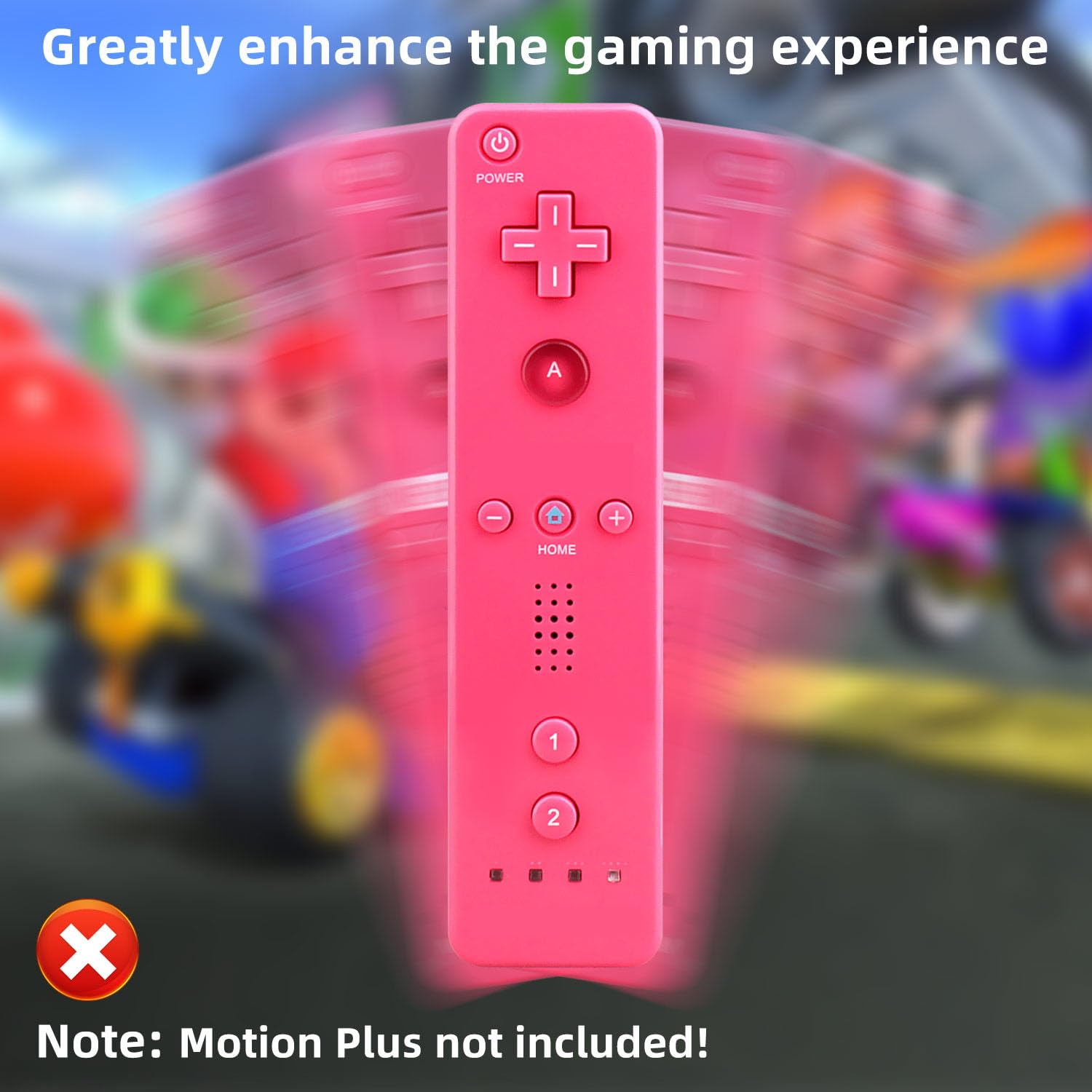 OSTENT Sensore di Movimento Controller Remoto Senza fili Bluetooth per Nintendo Wii/Wii U Console Game Colore Rosa
