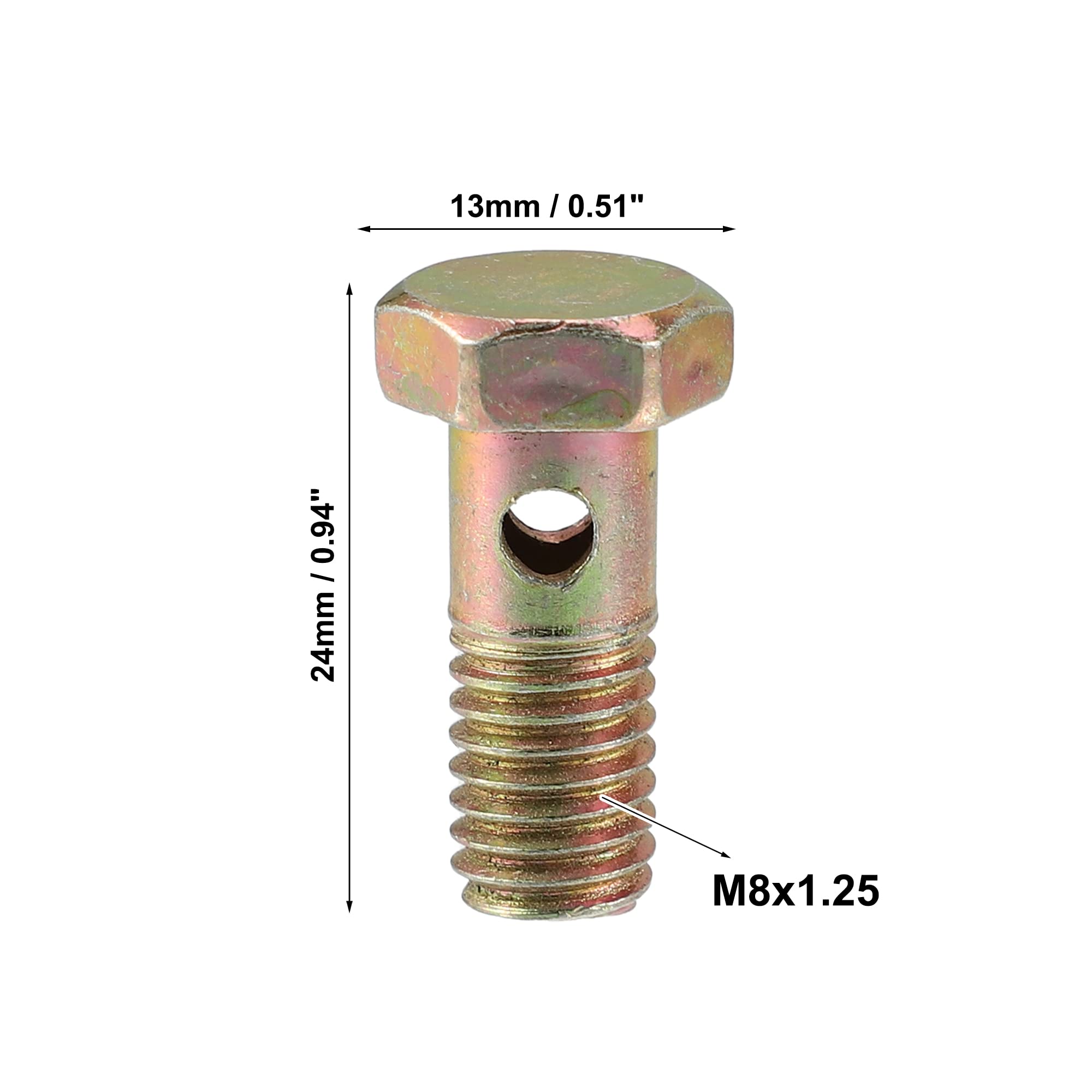 Raccord Adaptateur X AUTOHAUX 4 Sets Boulons Banjo M8x1.0mm - Raccord Frein Métrique - Pour Voiture/Moto/Vélo Raccord Adaptateur Métrique