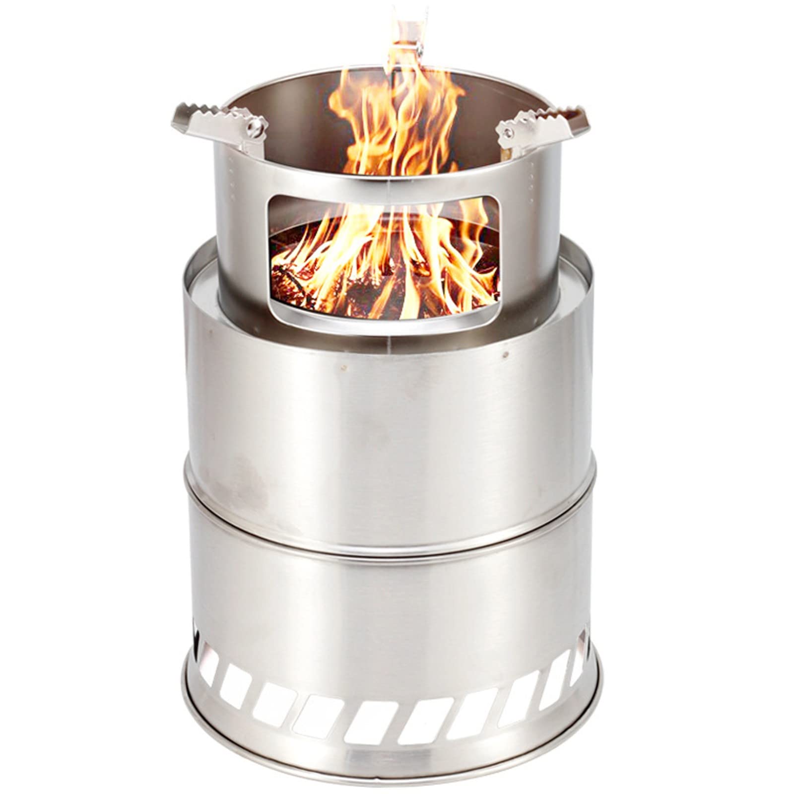 Réchaud de camping Réchaud à bois léger, réchaud de camping, réchaud à bois, réchaud de tente, poêle à bois portable pliable en acier inoxydable pour camping, randonnée, sac à dos, pique-nique et ba