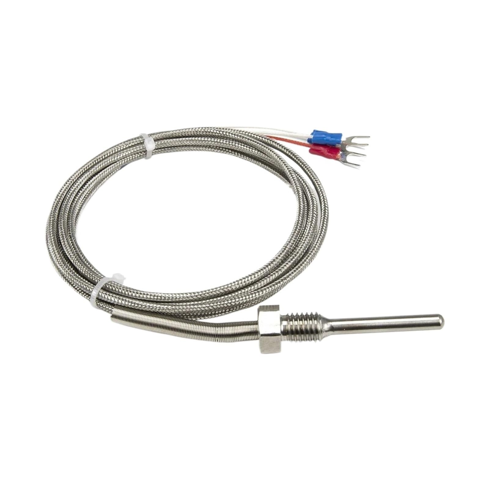 Sensor de temperatura FTARP09 PT100 RTD, cable trenzado metal 2 m, longitud total sonda 50 mm con rosca, 1 ud(M12 1)