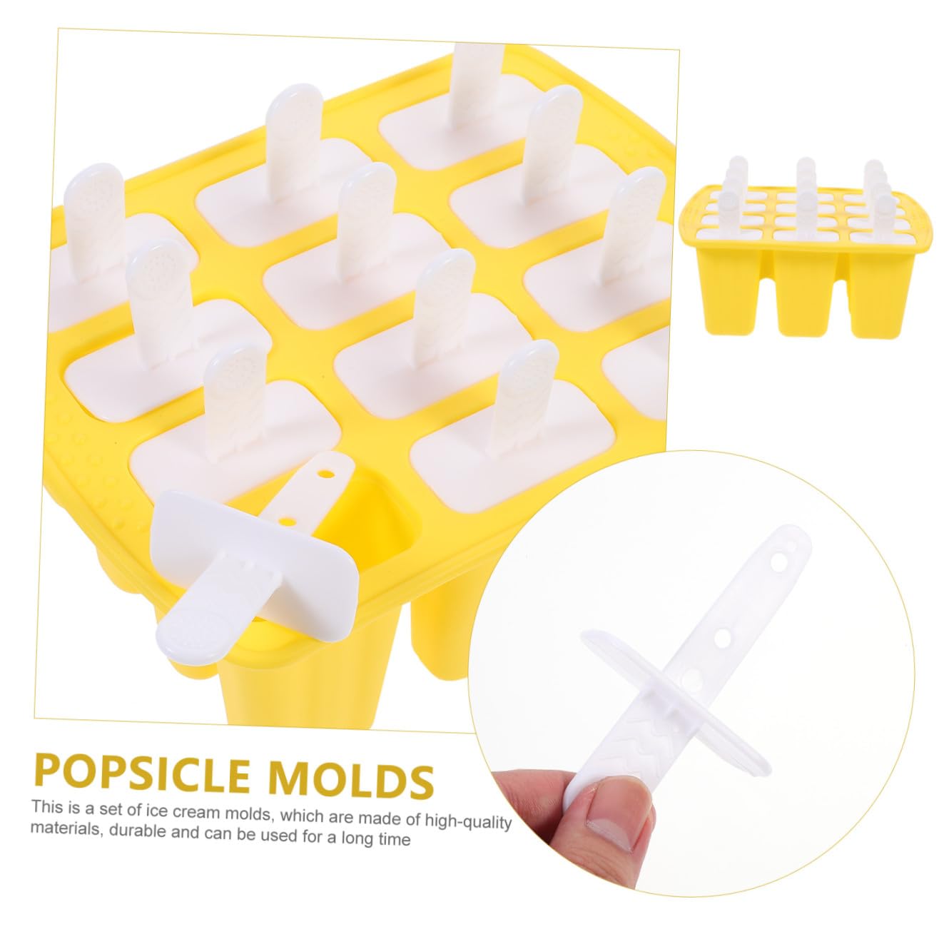 Moule à Glaçons en Silicone Jaune 12 Grilles pour Glace Maison