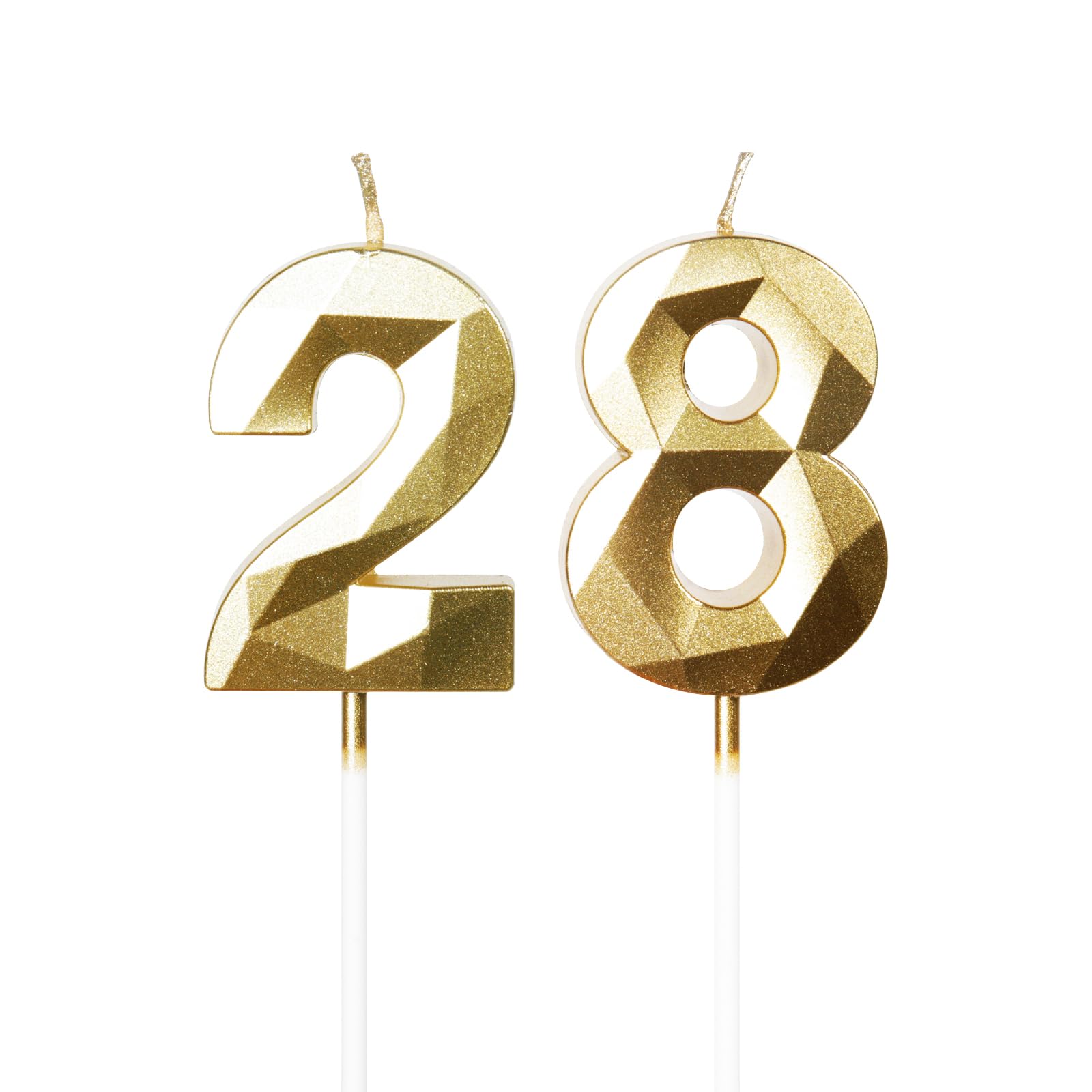 Yiran 50th Birthday Candles, Gold Number 50 Happy Birthday Candles, Cake Topper Decorations for Birthday Party, Wedding Anniversary Celebration Supply — view 99