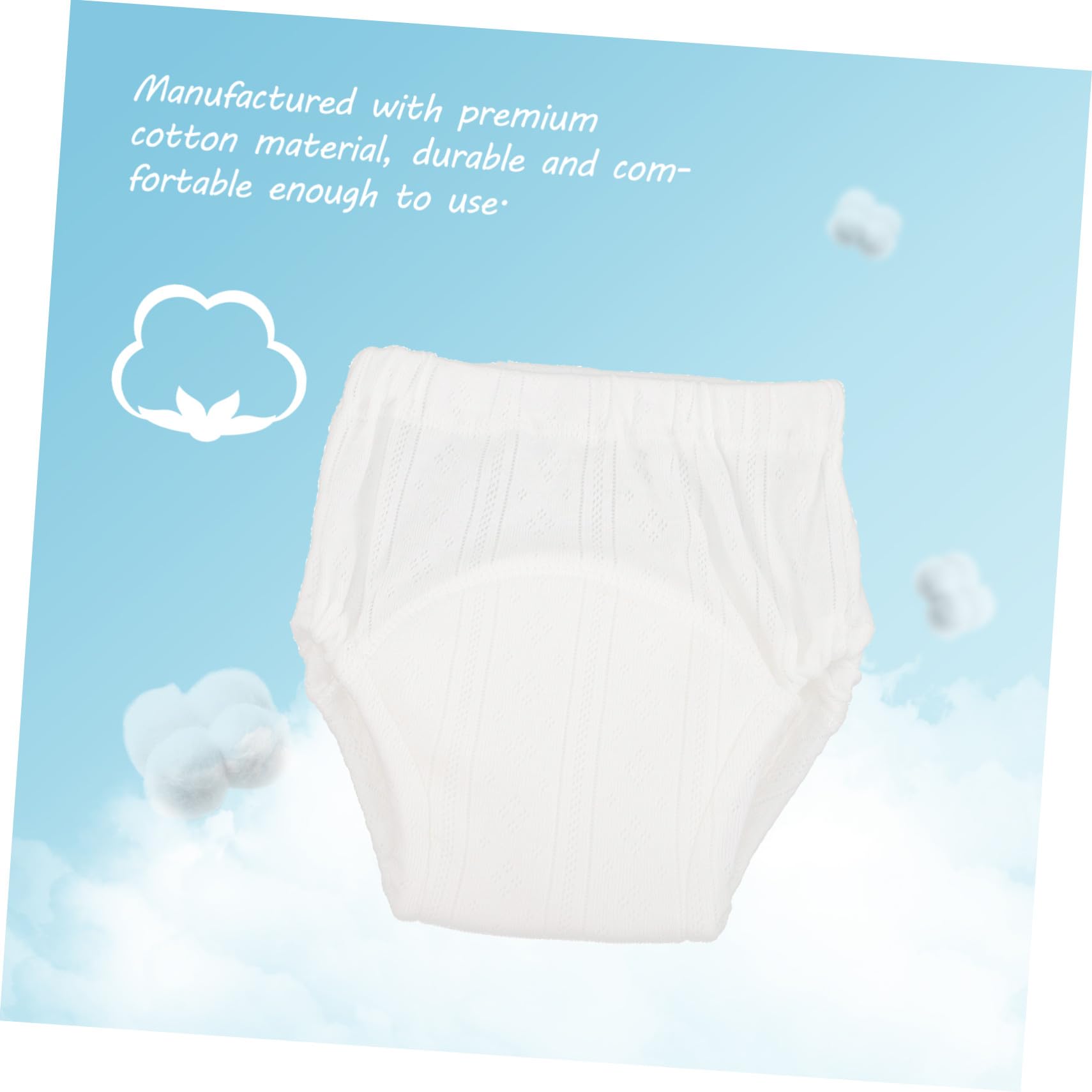 Pantalones de Entrenamiento para Bebés de Algodón Blanco, Absorbentes y Transpirables, Pack de 5 Piezas 9-11 Kg, Ideales para Aprendizaje de Baño