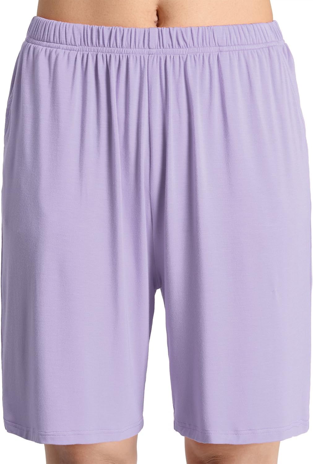 Plus size Women's Cotton Pyjama Shorts Elastic Waist Soft Sleep Shorts (IN, Alpha, 3XL, Plus, Lavender)