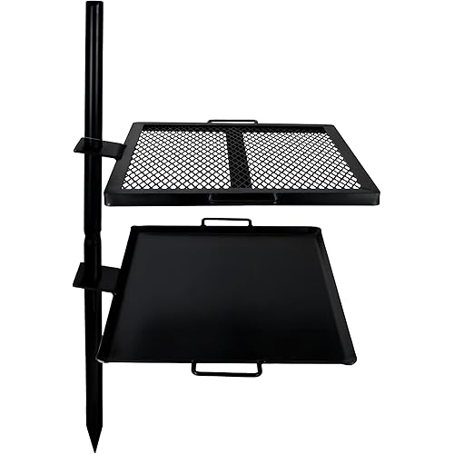 GameMaker Open Fire Cooking Grill – Portable Campfire Grill for Open Flame Cooking, Firepits, Outdoor Fire Rings & Camping – Heavy-Duty, Easy Setup & Adjustable Height