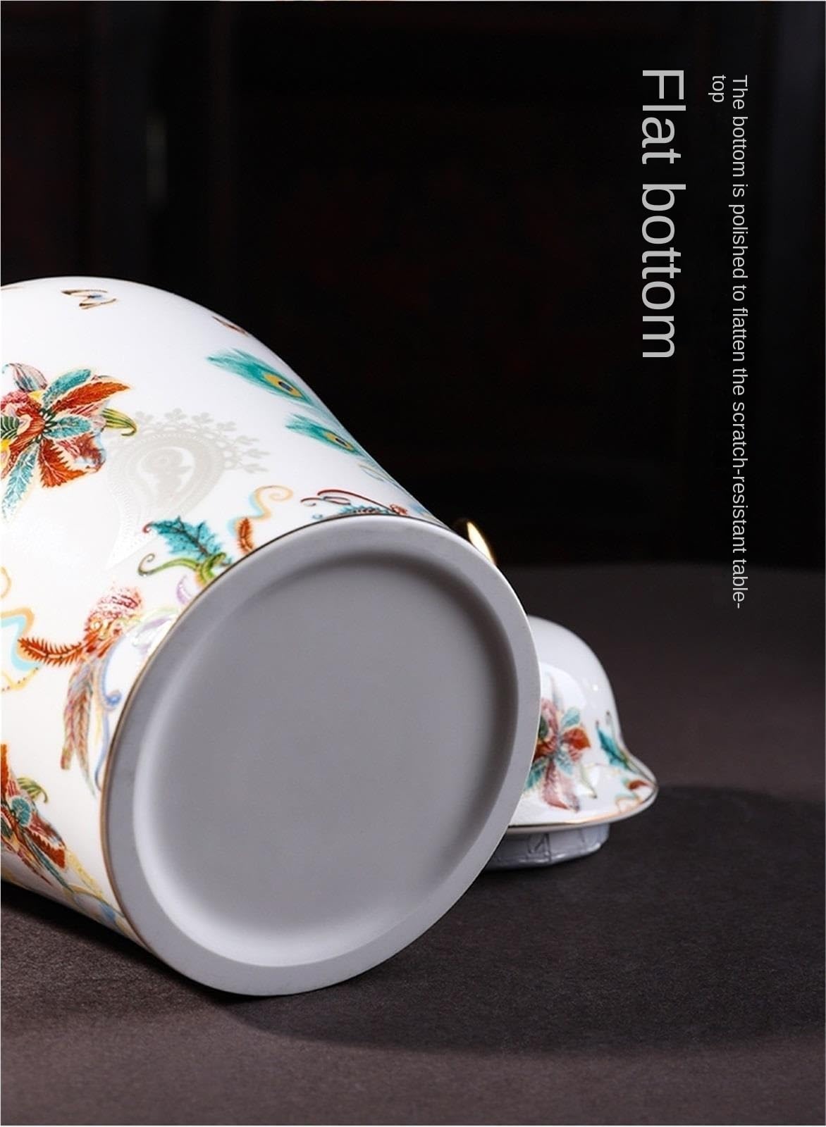 Wazon na Imbirowy Słoik Emaliowany Słoik Na Imbir, Dekoracja Domu, Wazon Do Salonu, Ceramiczna Puszka Herbatę Słoiki do Przechowywania(12x20.5cm)