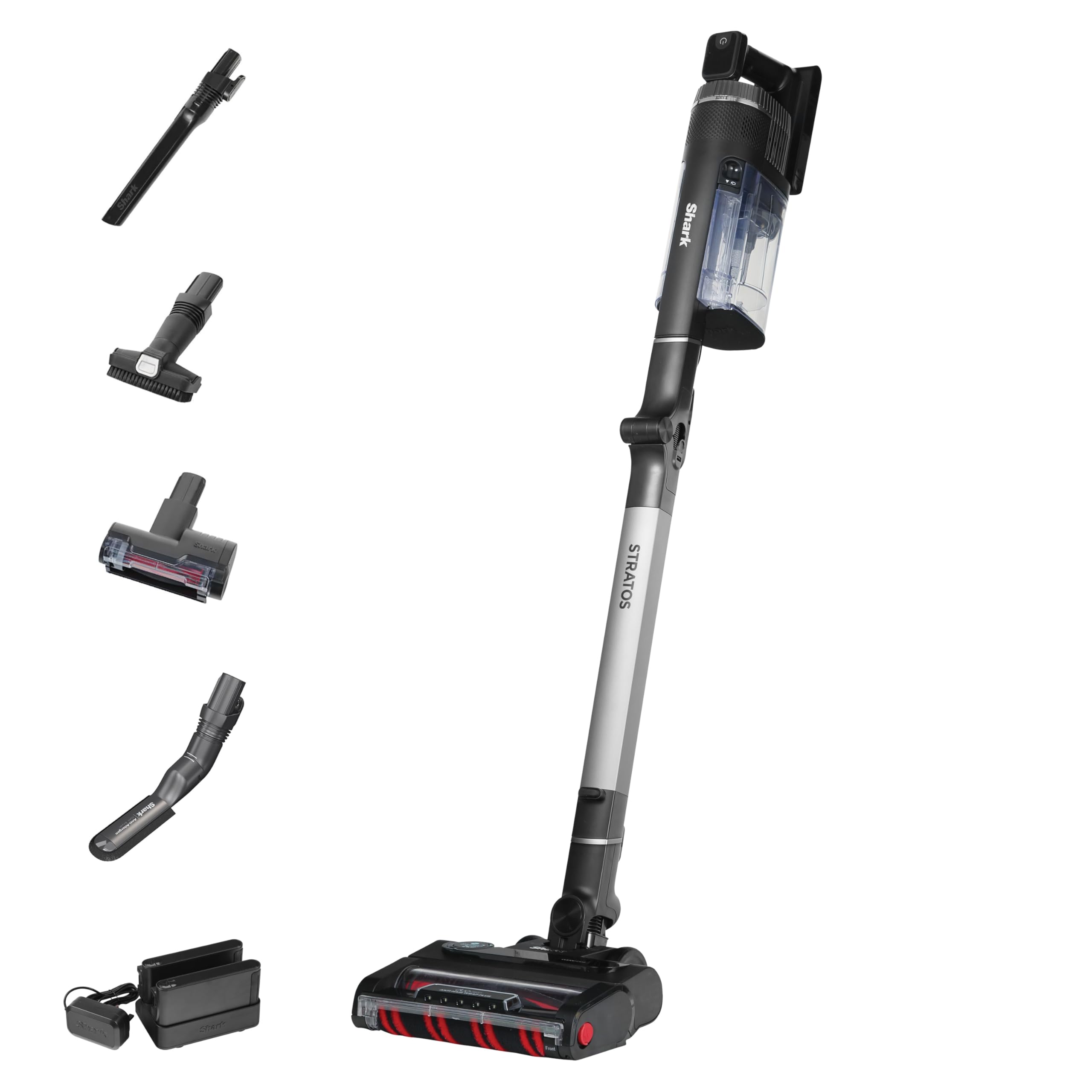 Shark Stratos Cordless Stick Vacuum Cleaner, Anti Hair Wrap Plus, 120 Mins Run Time (2 Batteries), DuoClean & Clean Sense IQ with Pet, & Multi-Surface Tool, Charcoal/Silver, IZ420MET, 5 Years Warranty