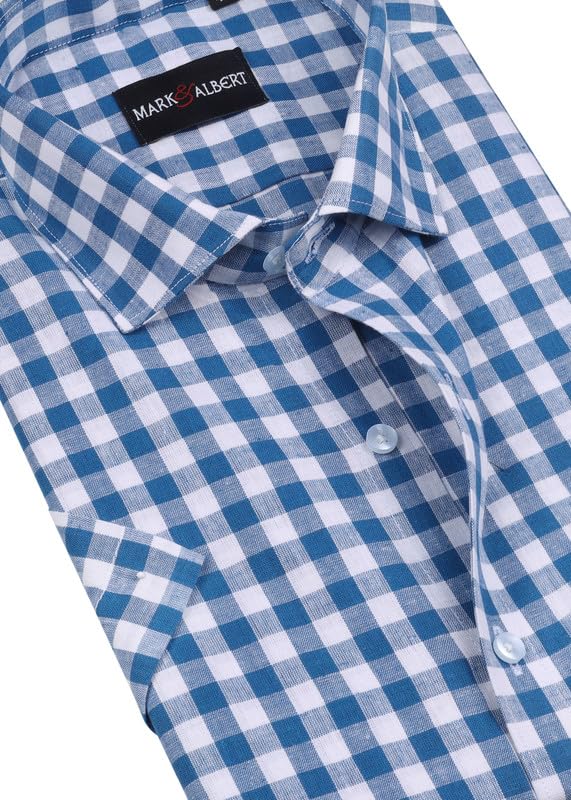 Image of Mark & Albert Men's Half Sleeves Cotton Formal Shirt