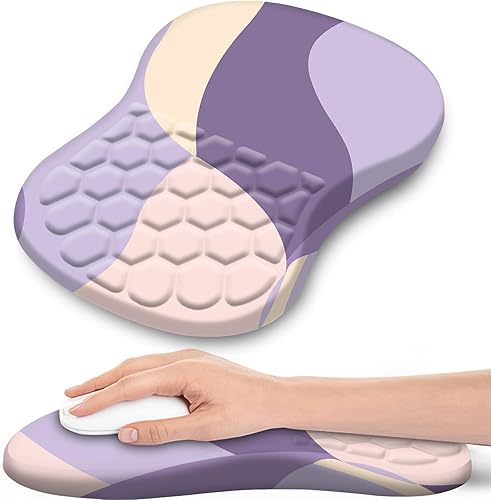 Kakurookie Alfombrilla de mouse ergonómica con soporte para reposamuñecas, diseño de masaje, tapete de mouse para aliviar el dolor del túnel