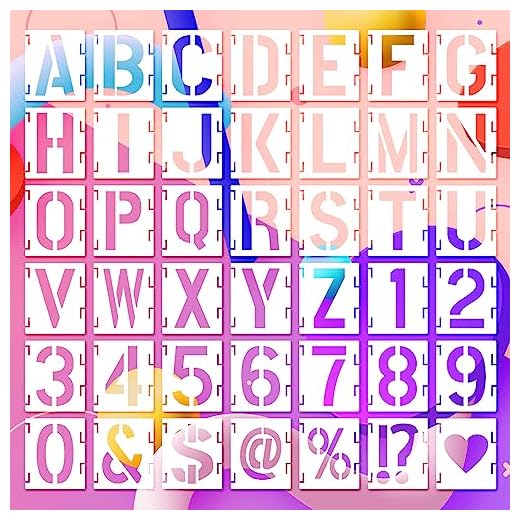 42 Piezas de Plástico Conectable, 10x8cm Stencil Plantillas Letras Números Signo Plantillas Reutilizables Alfabeto Plantilla de Pintura, para Pintar en la Pared Decoración del Hogar DIY y Manualidades