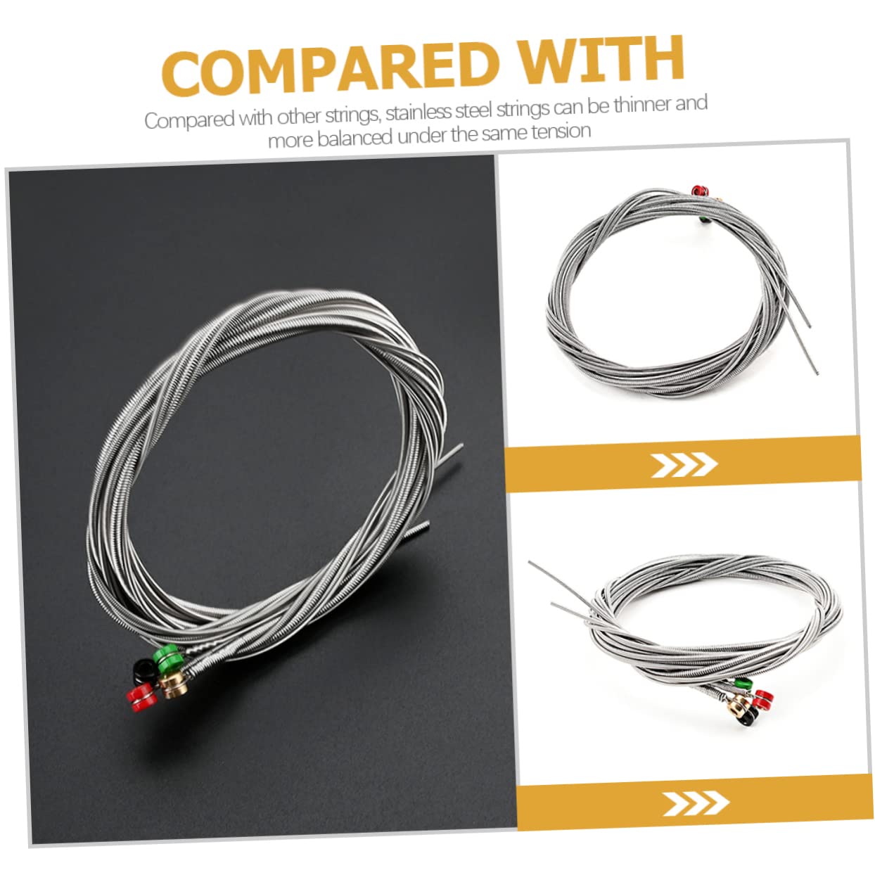 ifundom 4 Set Di Accessori Essenziali Per Basso Corde in Metallo Per Basso Facili Da Usare Suono Meraviglioso