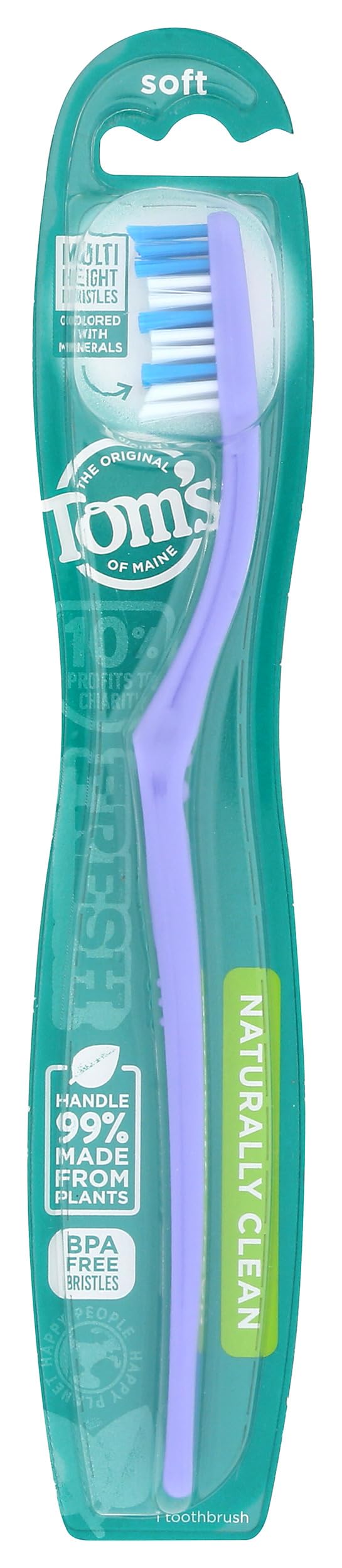 Tom's of Maine, Naturally Clean Toothbrush (Soft), Toothbrushes, Soft Toothbrush, 1-Pack