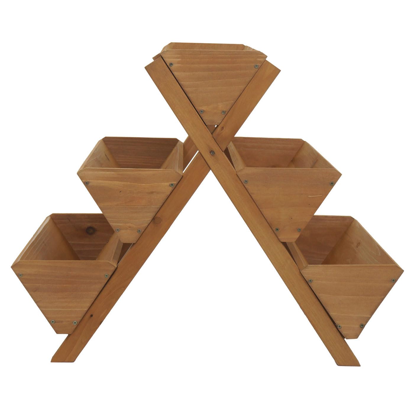 PROREGAL Pflanztreppe |HxBxT 56x56x70cm | 5 Kästen Outdoor Holz FSC® | Natur | Blumenregal Kräutertreppe Pflanzkübel Hochbeet